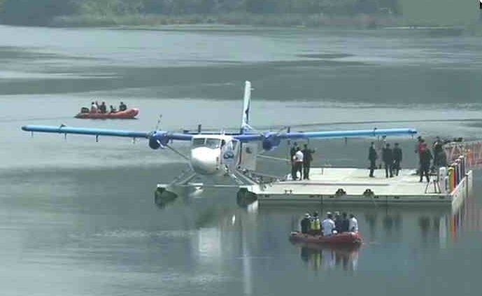 Seaplane service inaugurated between Kevadia and Sabarmati riverfront in Ahmedabad