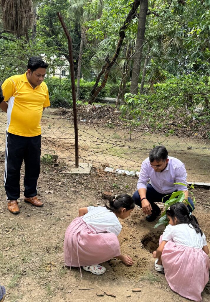 The District Magistrate conveyed a message of environmental conservation by planting saplings within the premises of the official residence.