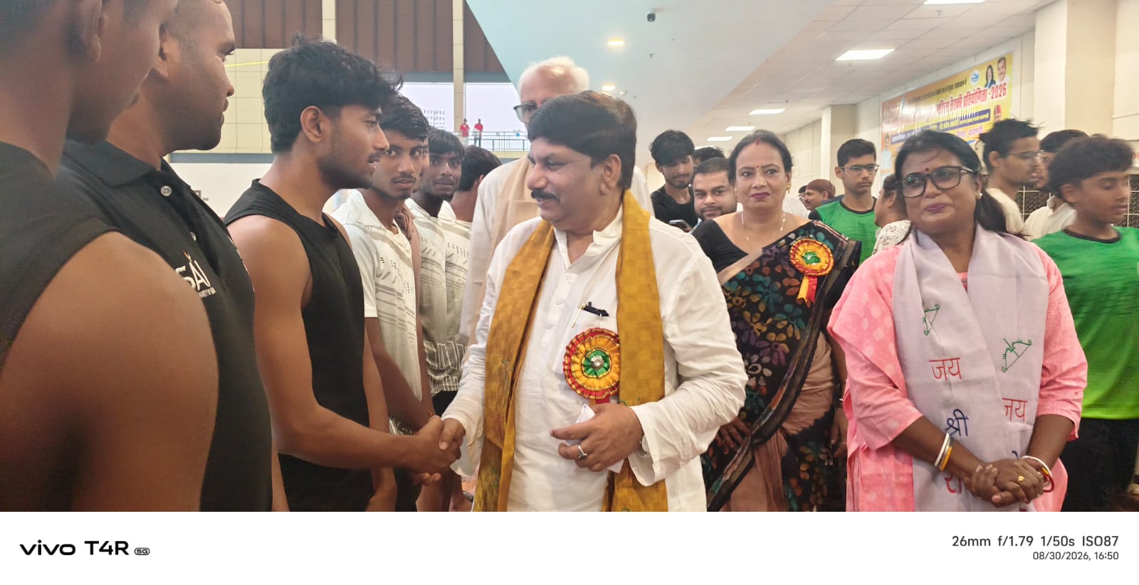 Grand inauguration of the state-level swimming competition at Dr. Sampurnanand Sports Stadium.