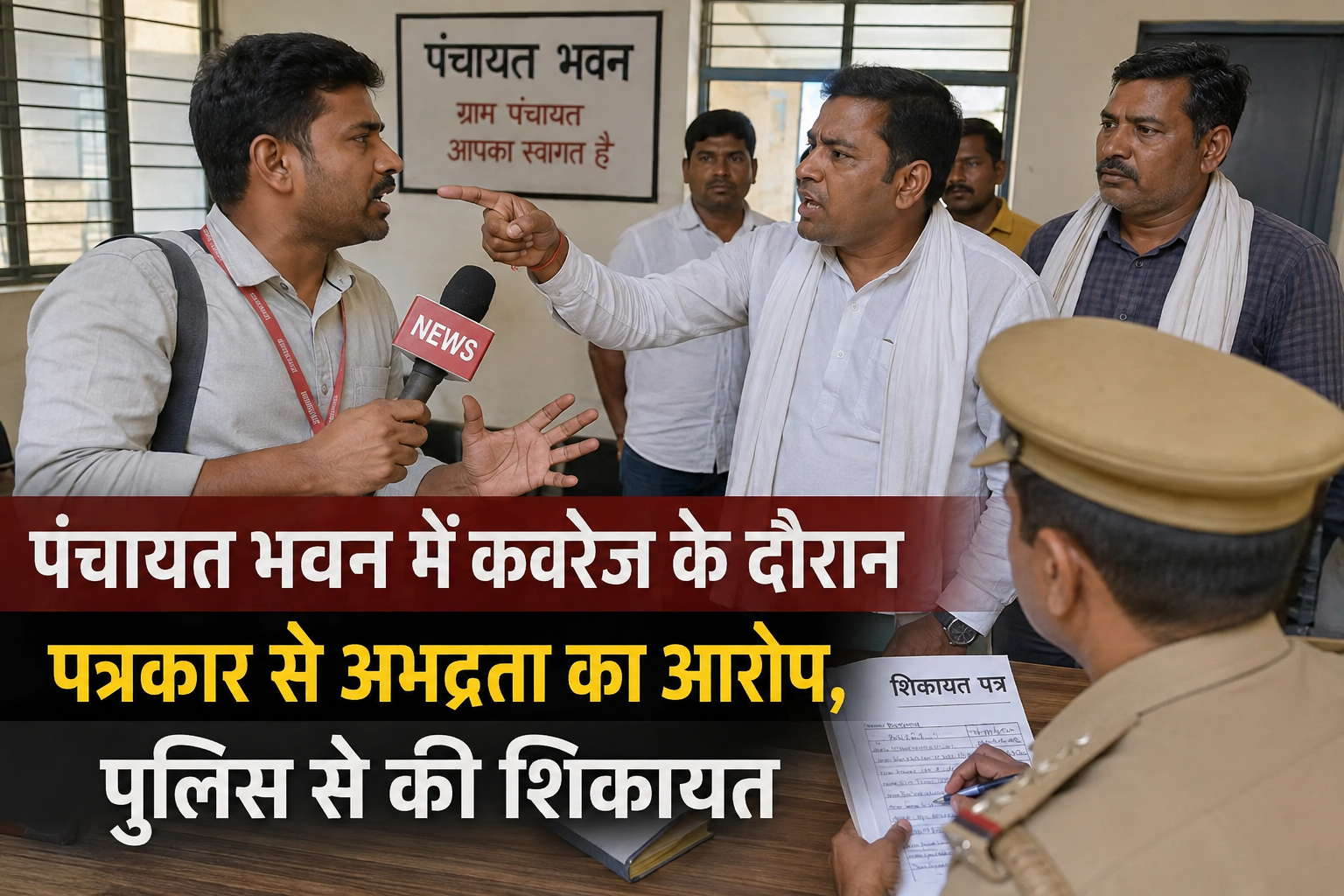 पंचायत भवन में कवरेज के दौरान पत्रकार से अभद्रता का आरोप, पुलिस से की शिकायत