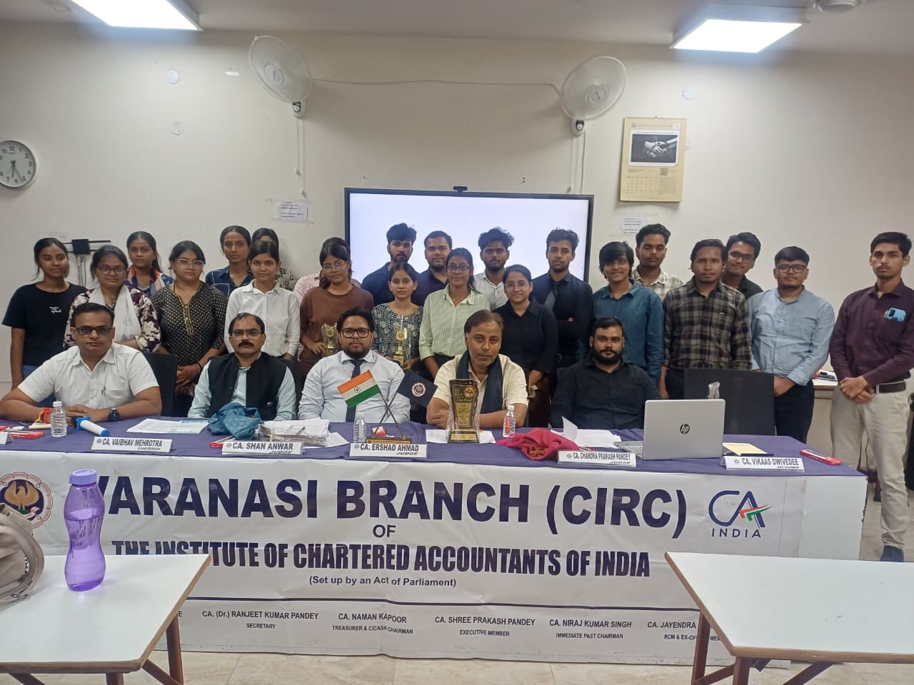 ICAI Varanasi Branch essay competition concludes; winners honored with trophies.