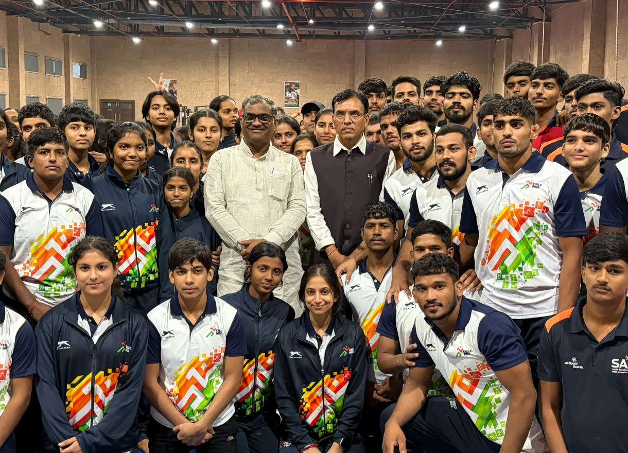 Sports Minister Dr. Mansukh Mandaviya visited SAI NCOE, Sigra; reviewed sports facilities and interacted with athletes.